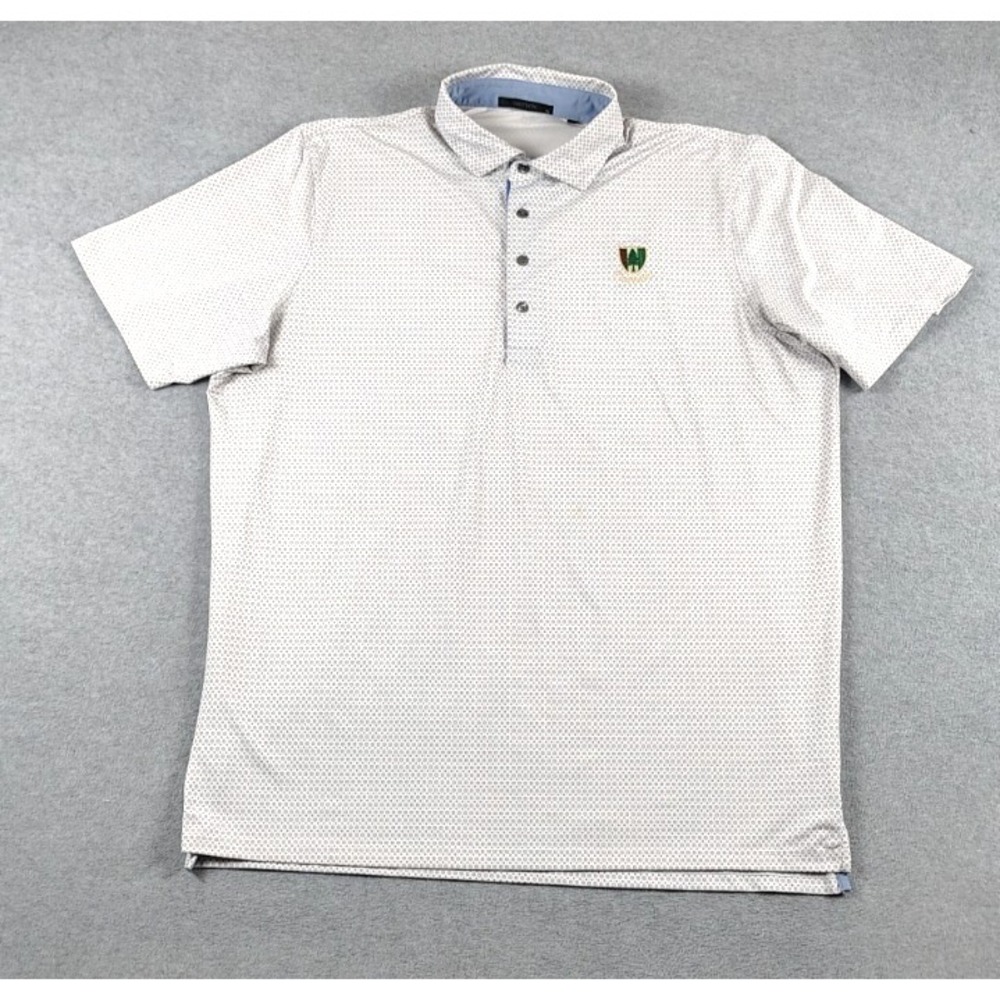 Greyson Polo Performance Stretch AOP Geometric Golf Polo Pine Valley Mens XL - Picture 1 of 11